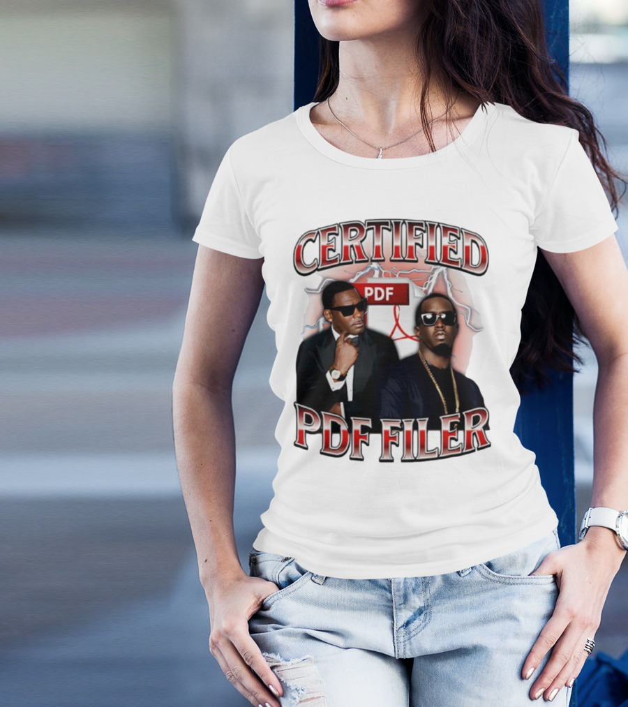 Certified PDF Filer Celebrity Parody With Suits And Sunglasses T-Shirt