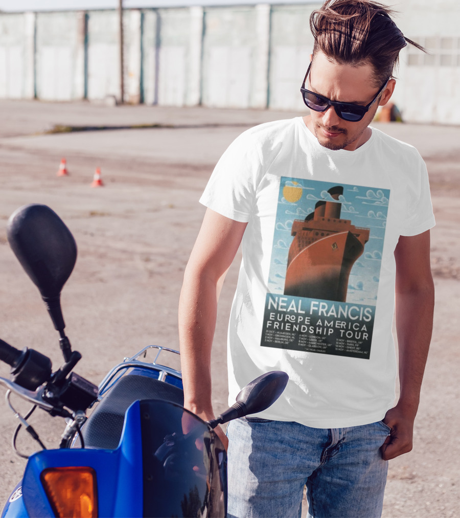 Neal Francis Europe America Friendship Tour 2025 Ship Artwork With Tour Dates T-Shirt