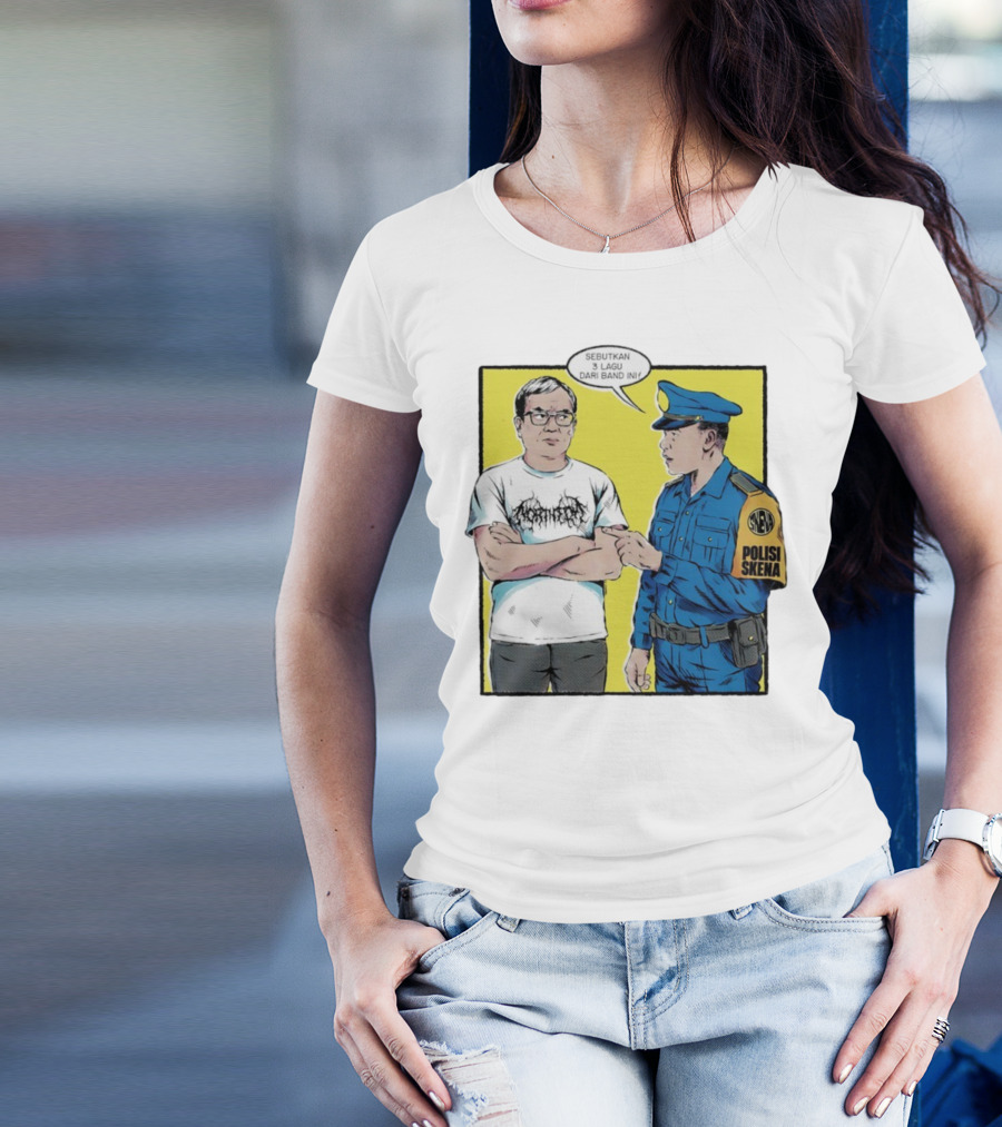 Polisi Skena Sebutkan 3 Lagu Dari Band Ini Meme Comic Interaction T-Shirt