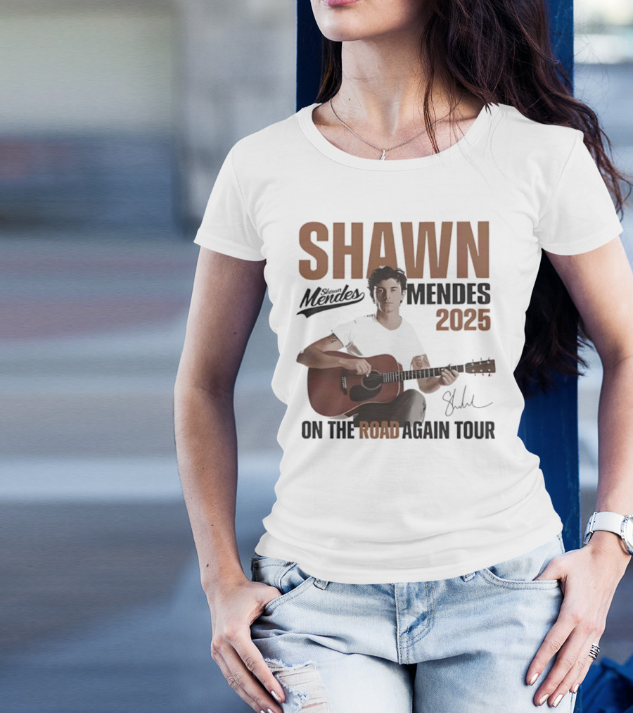 Shawn Mendes 2025 On The Road Again Tour Signature T-Shirt