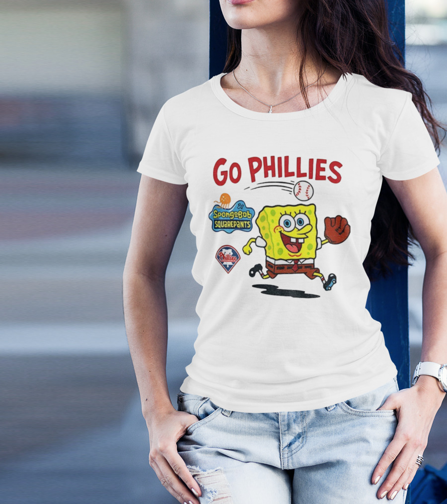 Go Phillies Spongebob Squarepants Philadelphia MLB Baseball 2025 T-Shirt