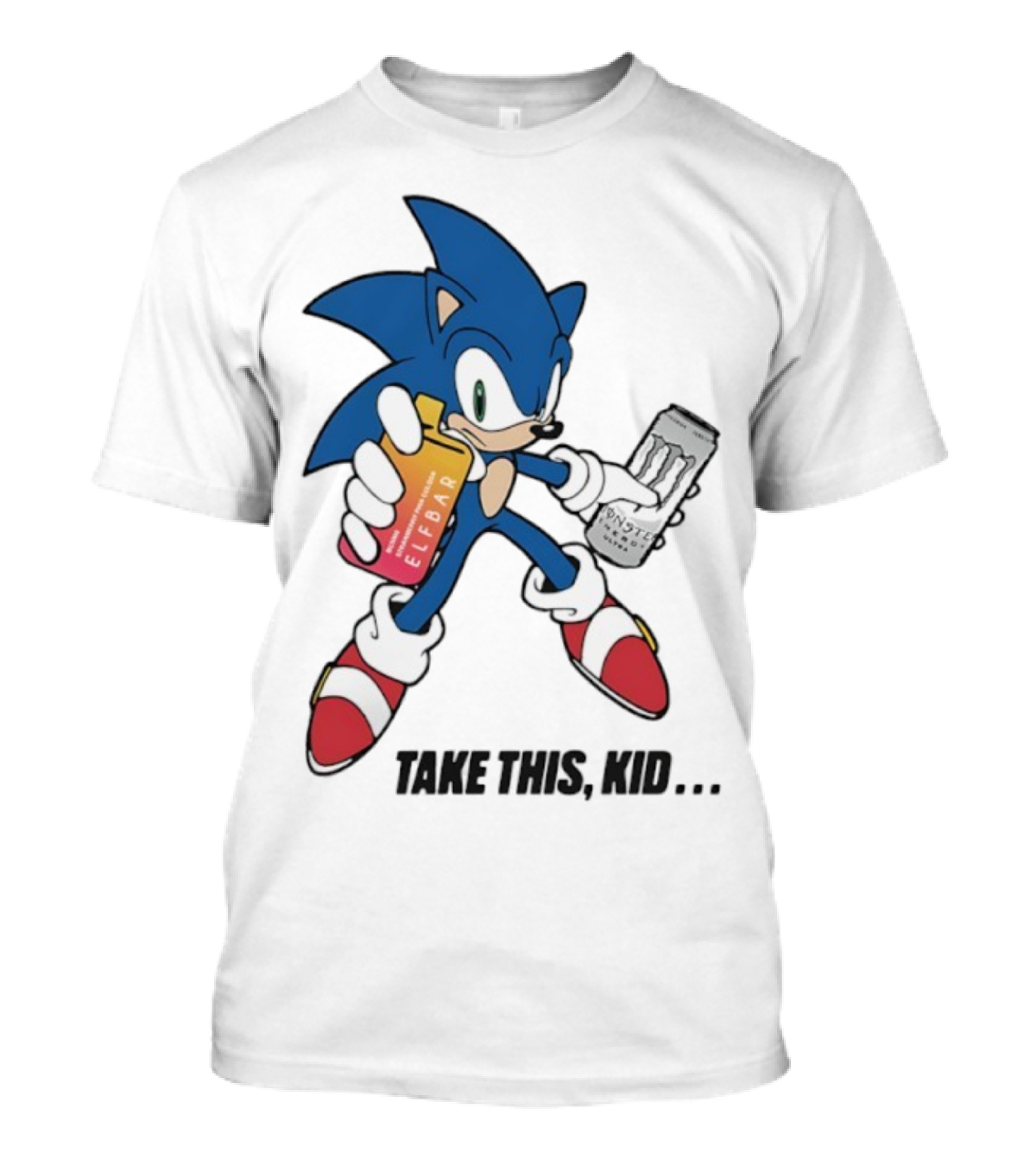 Take This Kid Sonic Hedgehog Elfbar Energy Can T-Shirt