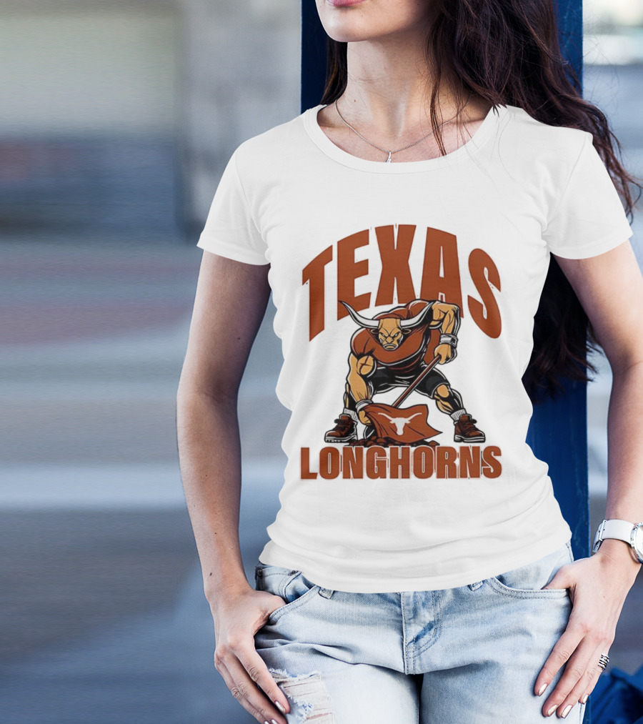 Texas Longhorns Football Youth Mascot Planting Flag T-Shirt