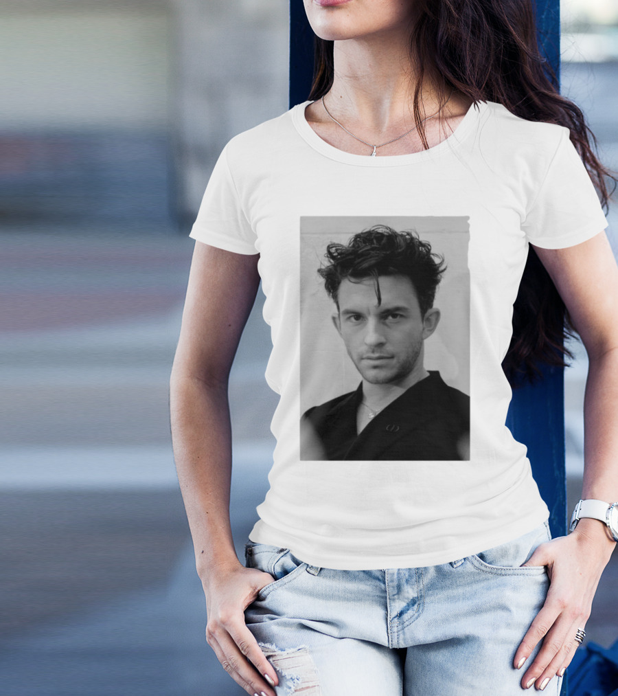Jonathan Bailey Black And White Photography Portrait T-Shirt
