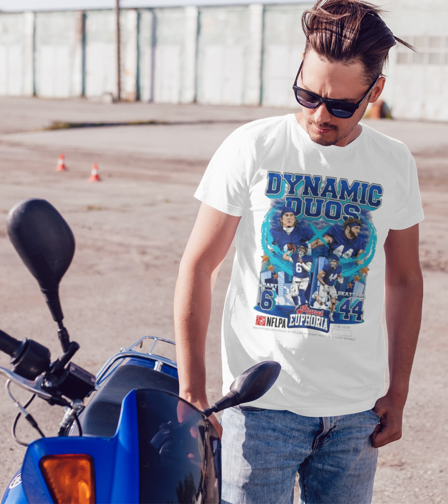 Dynamic Duos Jaxson Dart Cam Skattebo Planet Euphoria New York Giants T-Shirt