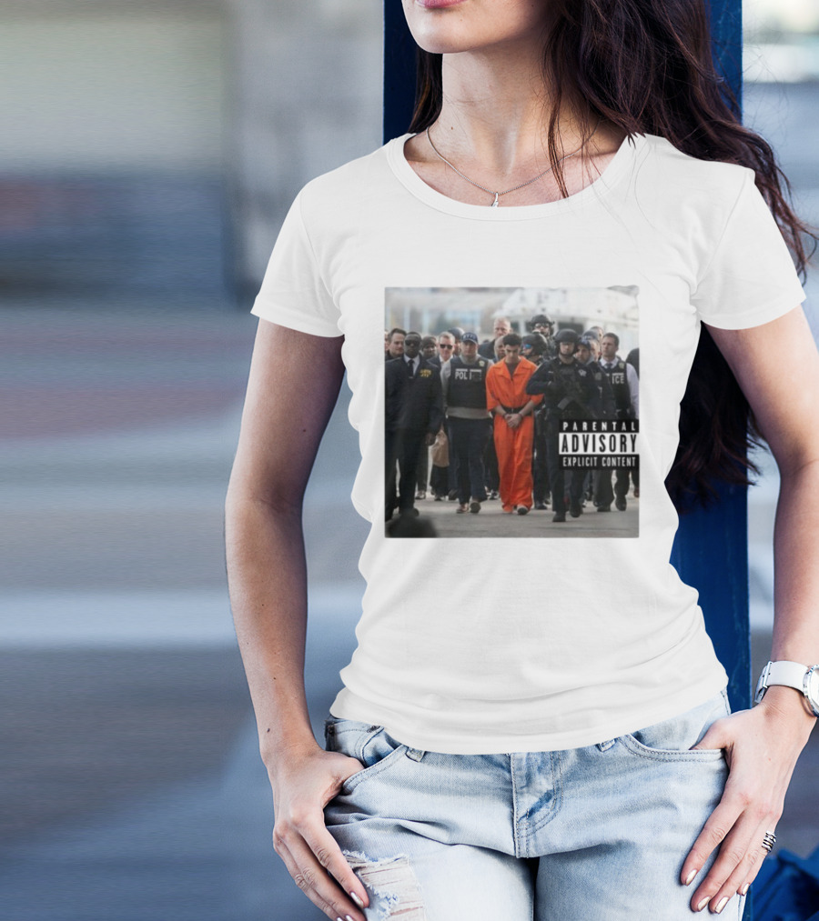 Luigi Mangione Helicopter Arrival With Police Explicit Content T-Shirt