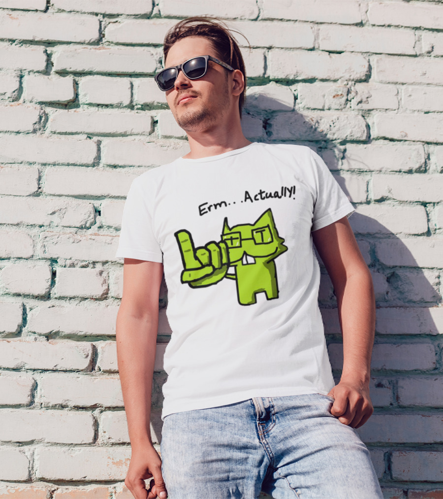 Errr... Actually Nerd Pixel Cat T-Shirt