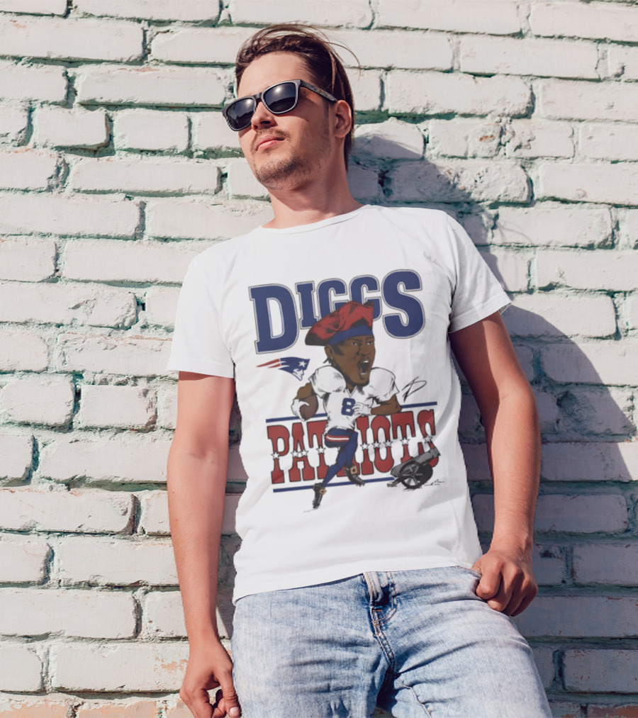 New England Patriots Diggs Signature Football Art T-Shirt