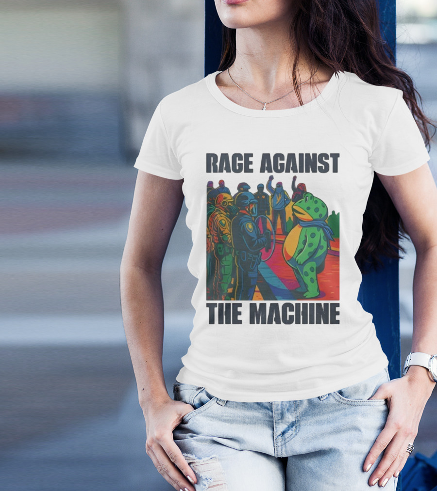 Rage Against The Machine Portland Frog Anti-ICE Protest Imagery T-Shirt