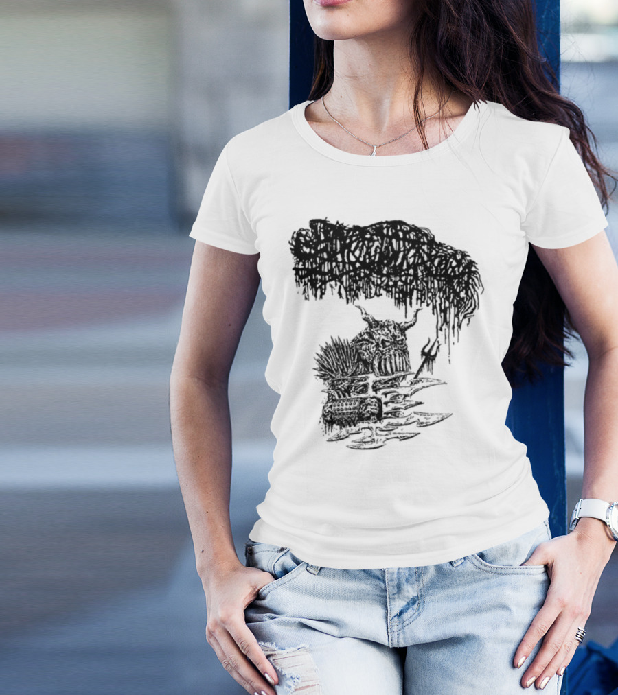 Sanguisugabogg Warlord Album Cover Art Demonic Skull Imagery T-Shirt