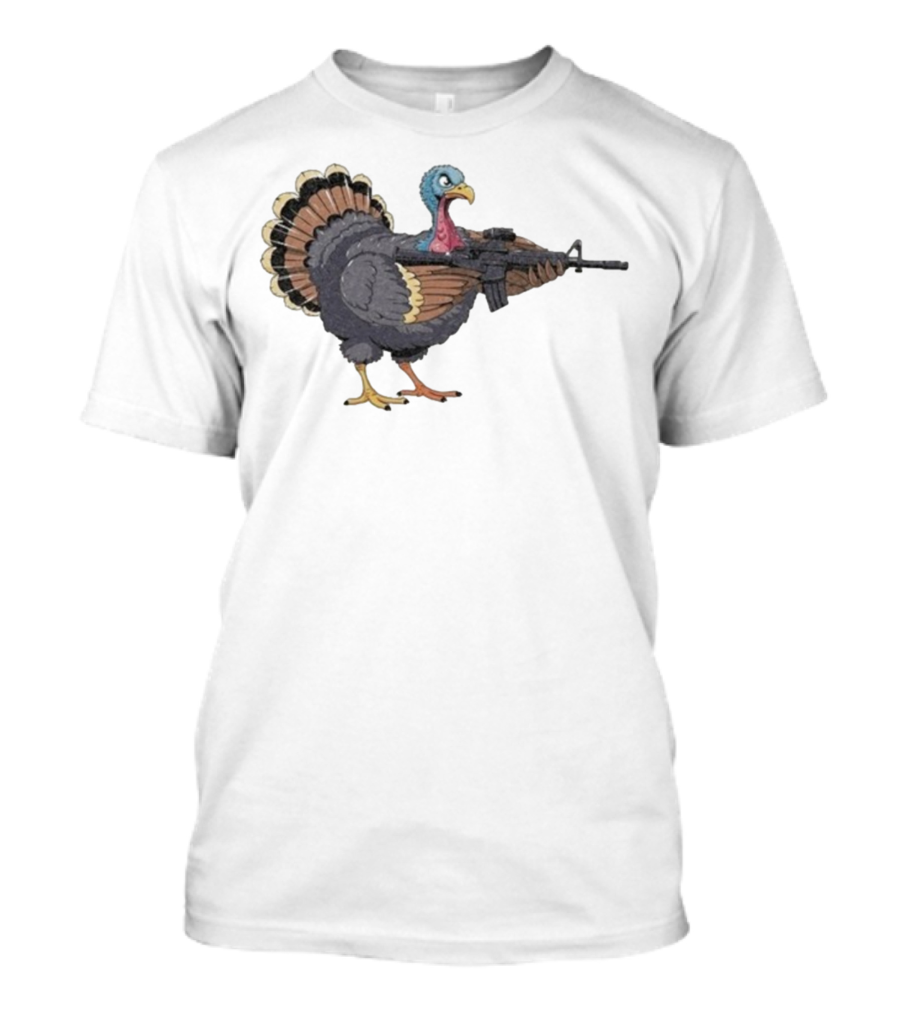 Triggered Turkey With Rifle Weapon T-Shirt