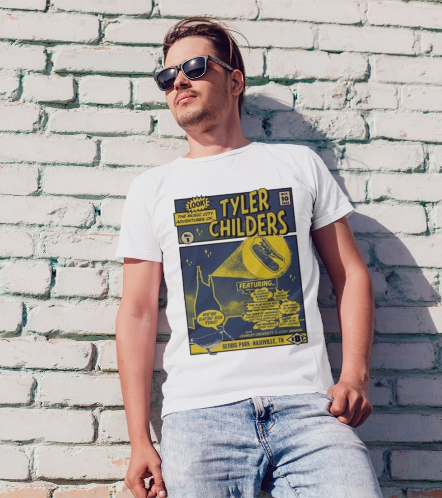 The Music City Adventures Of Tyler Childers Geodis Park Nashville TN October 10 2025 Featuring Charley Crockett Cory Branan T-Shirt