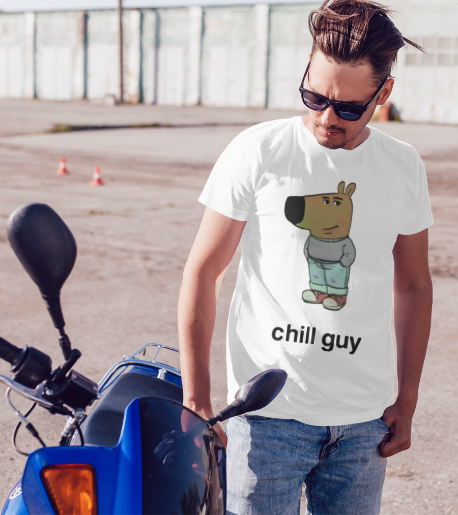Chill Guy Cartoon Character Casual Style T-Shirt