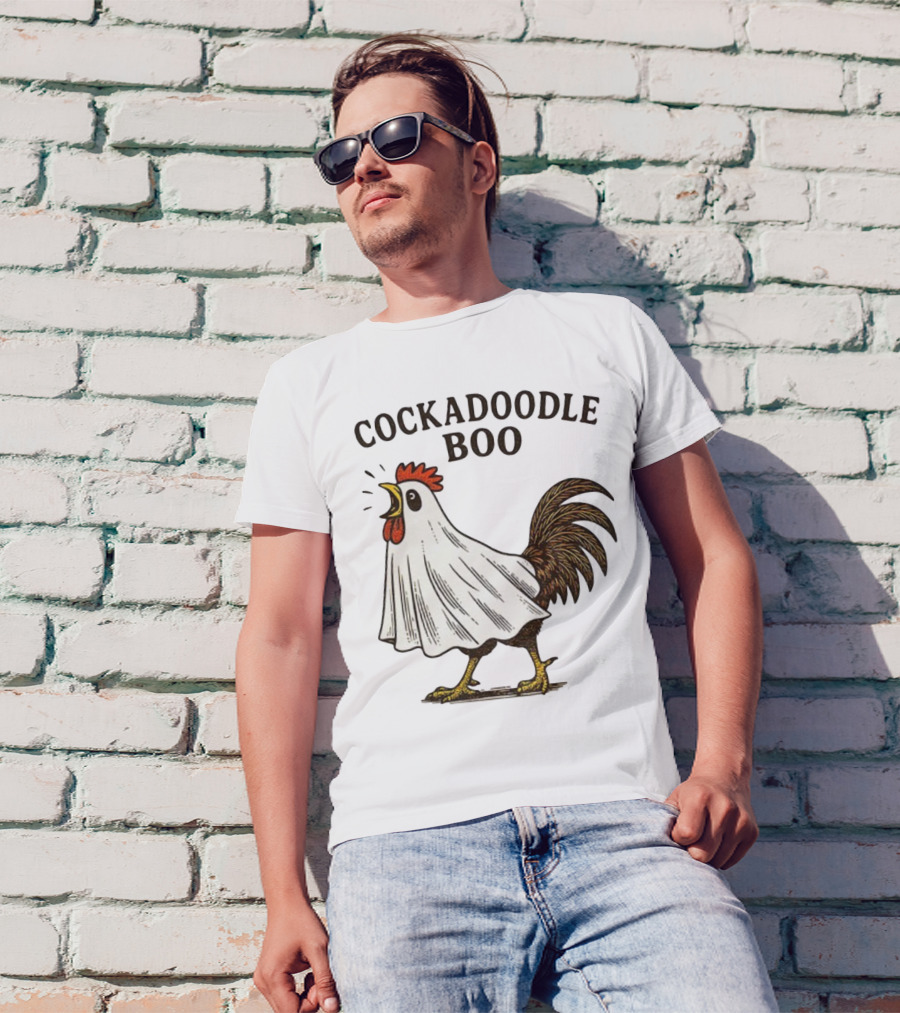 Cockadoodle Boo Ghost Rooster Halloween 2025 T-Shirt