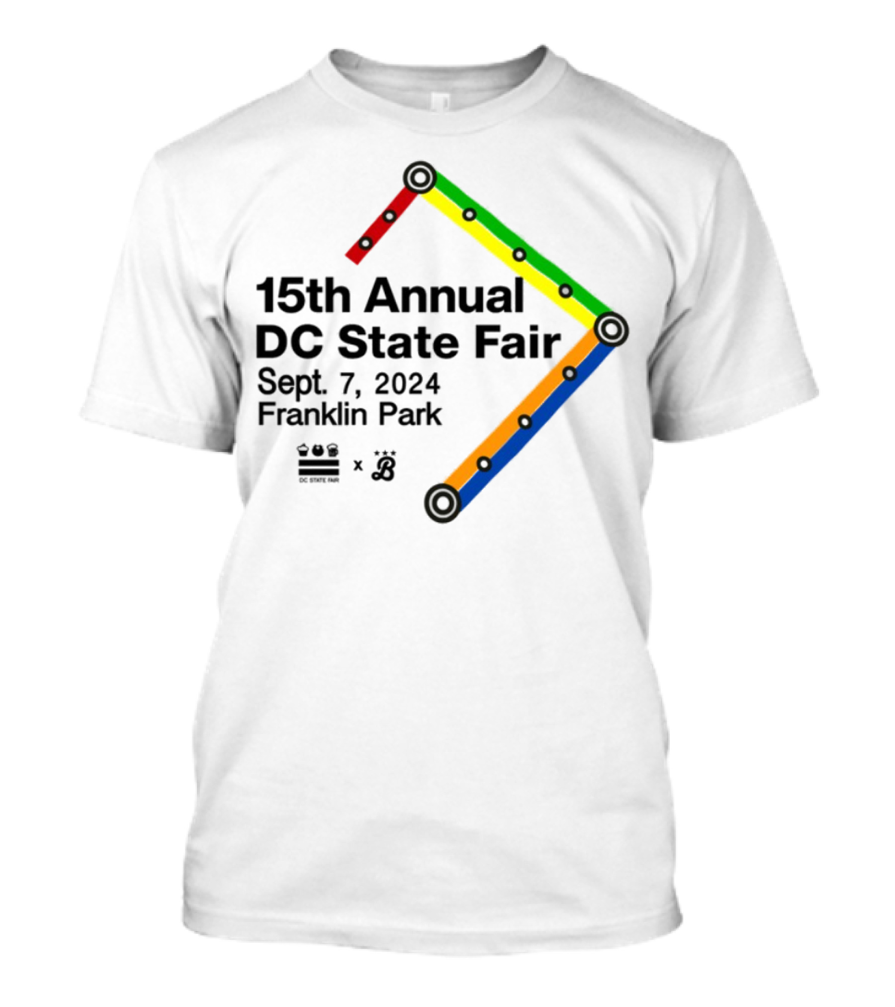 15th Annual DC State Fair Sept 7 2024 Franklin Park Metro Themed Design T-Shirt