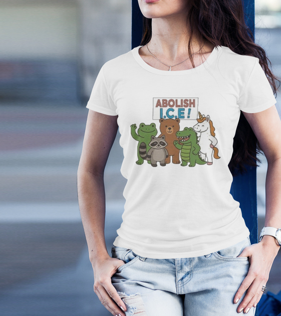 Abolish ICE Frog Raccoon Bear Dinosaur Unicorn T-Shirt
