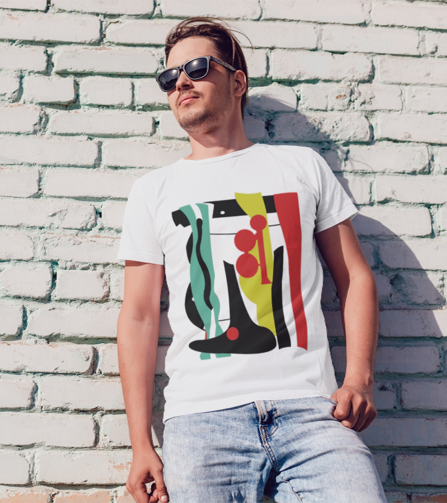 Ace Retro Primary Abstract Geometric Shapes T-Shirt