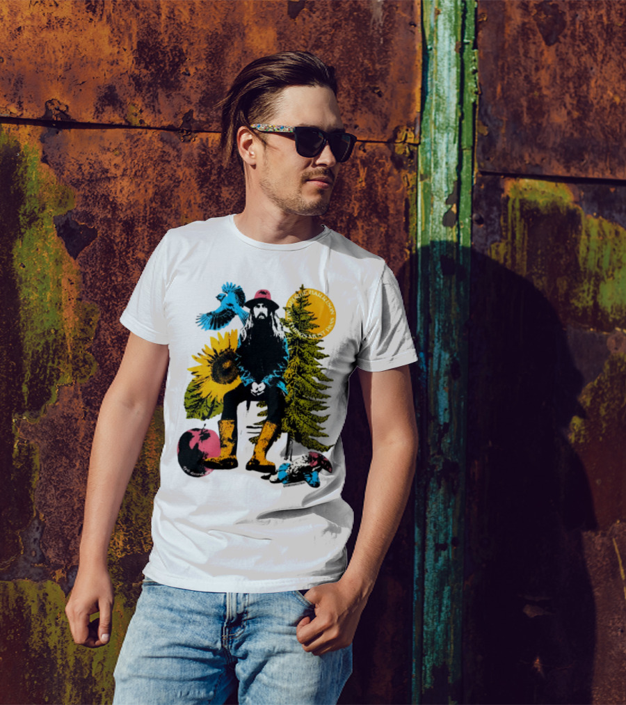 All Things Must Pass George Harrison Sunflower Tree Bird Apple T-Shirt