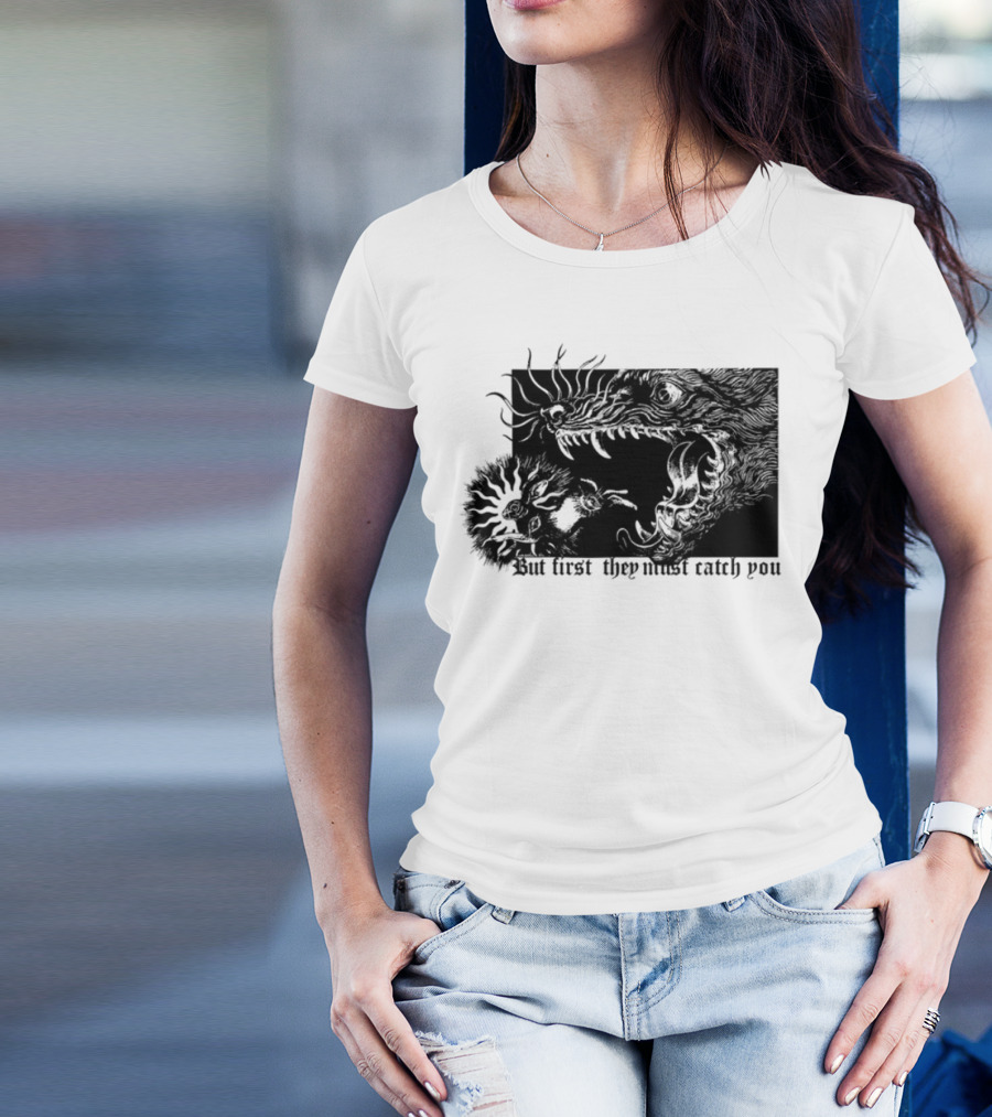 But First They Must Catch You Rabbit And Wolf Artful Chase T-Shirt
