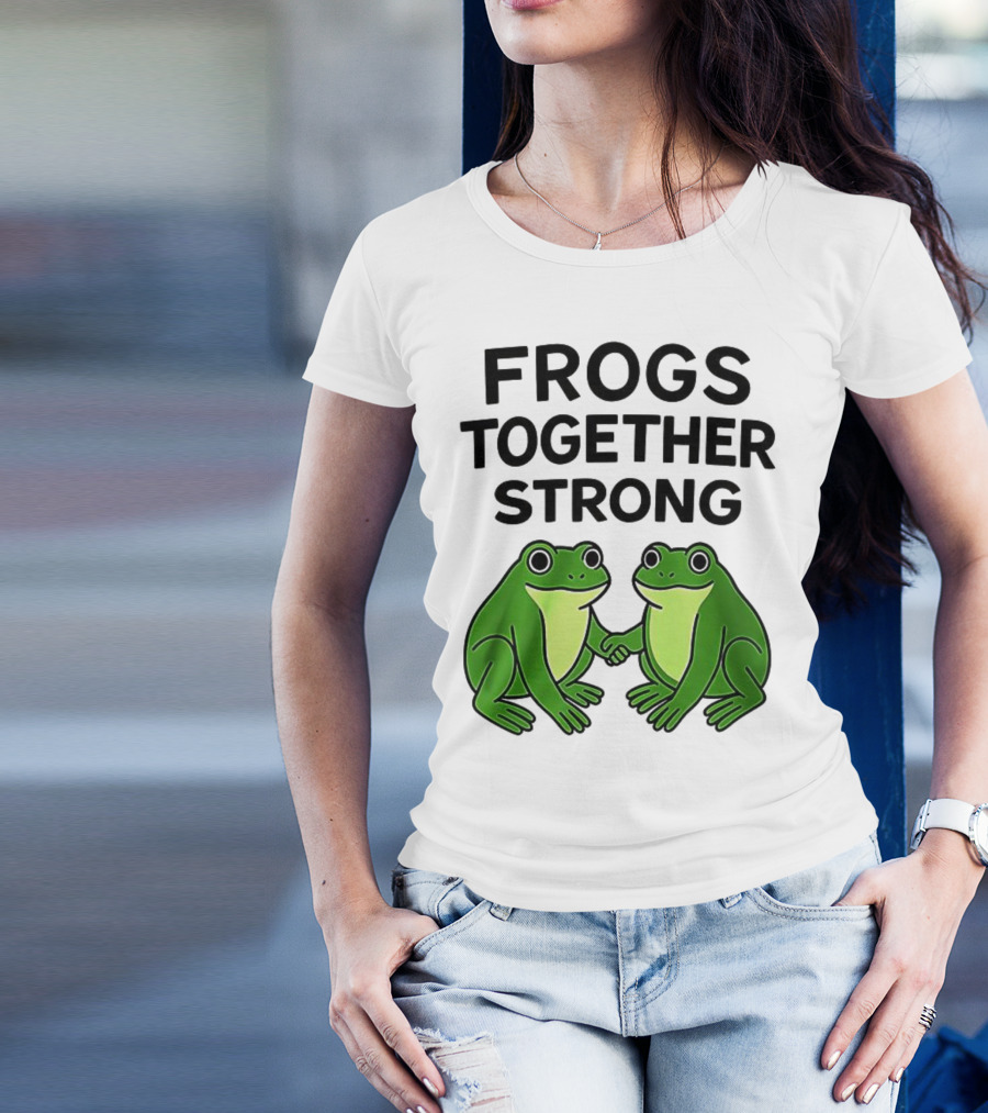 Frogs Together Strong Funny Holding Hands Unity T-Shirt