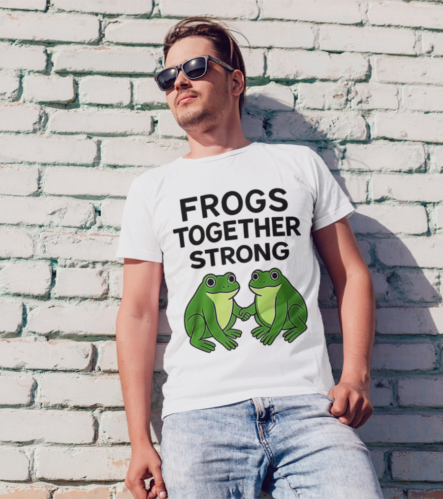 Frogs Together Strong Funny Holding Hands Unity T-Shirt