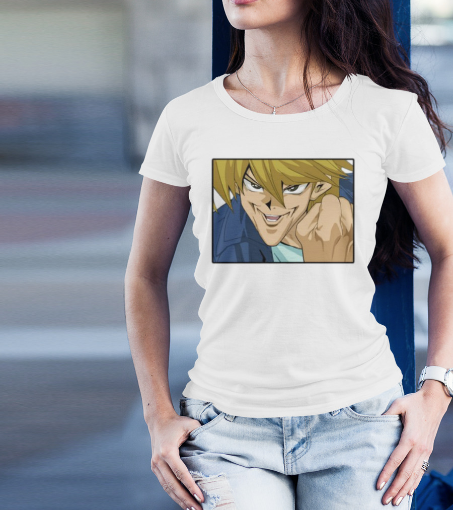 Joey Wheeler Anime Character Fist Pump Enthusiastic Expression T-Shirt