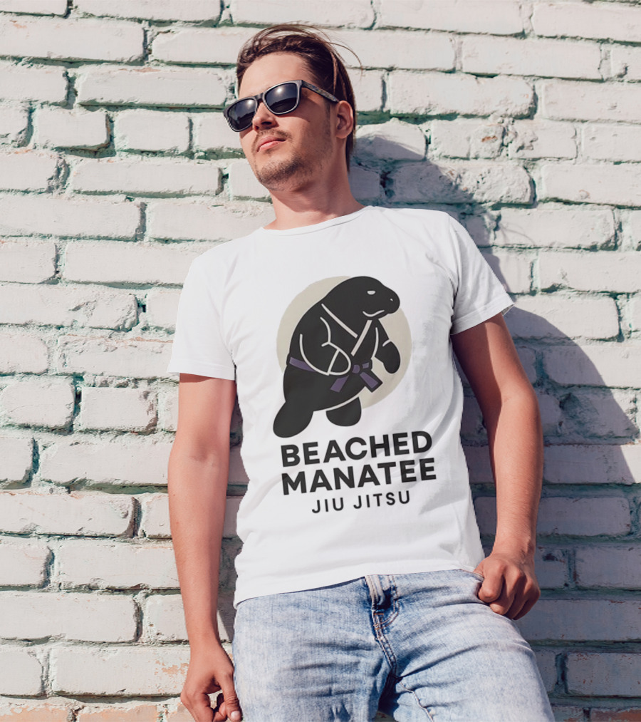 Beached Manatee Jiu Jitsu Black Belt Martial Arts Humor T-Shirt