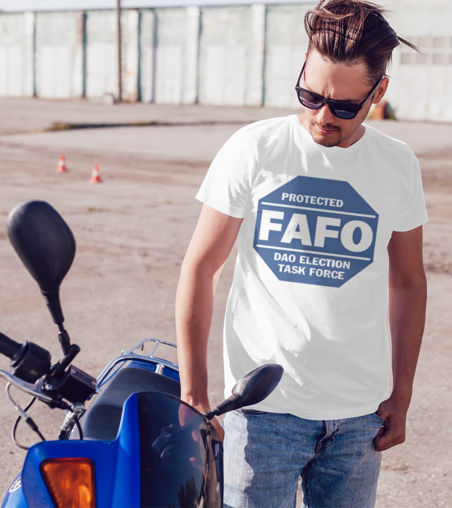 Protected FAFO DAO Election Task Force Octagon Badge T-Shirt