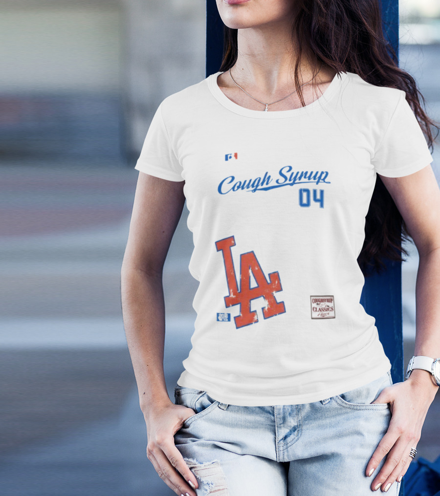 Cough Syrup 04 Los Angeles Dodgers LA Logo Baseball T-Shirt
