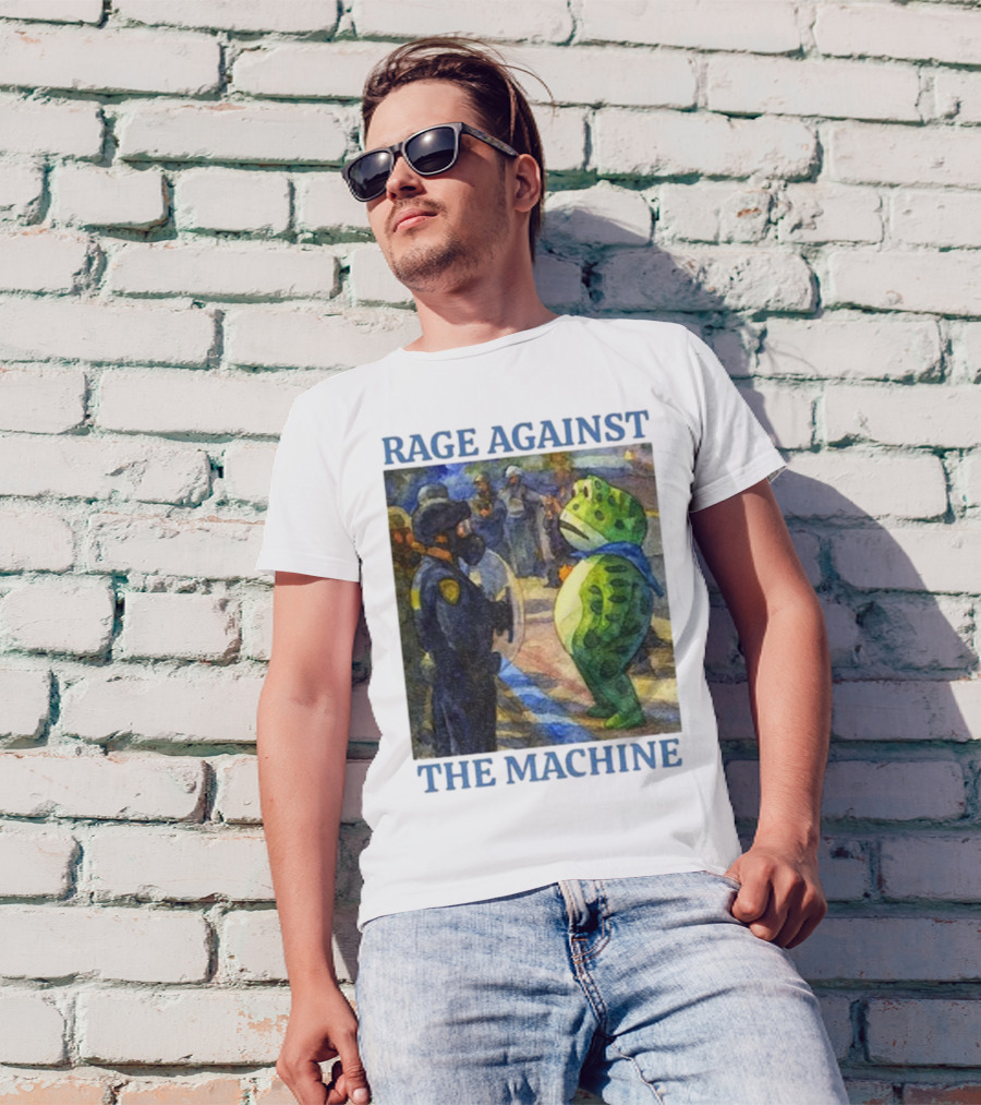 Rage Against The Machine Portland Frog Protest Scene T-Shirt