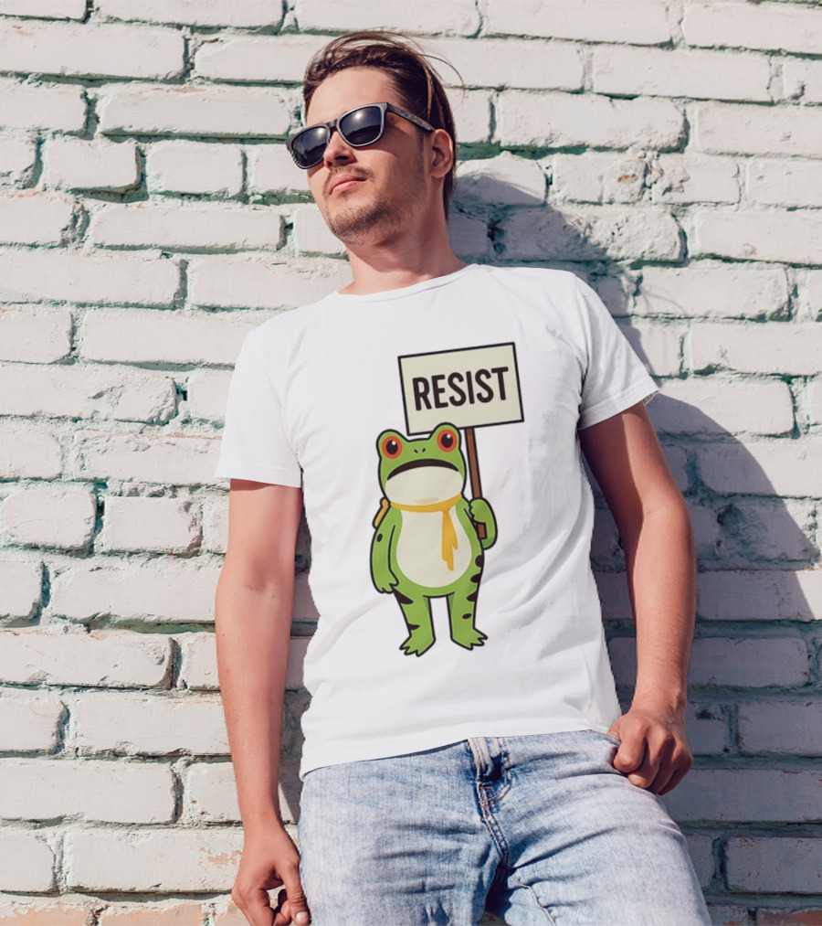 Resist Portland Frog Protest Anti ICE Sign T-Shirt