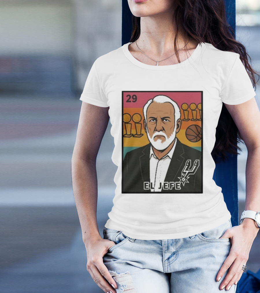 Porvida Popovich El Jefe San Antonio Spurs 29 Trophy T-Shirt