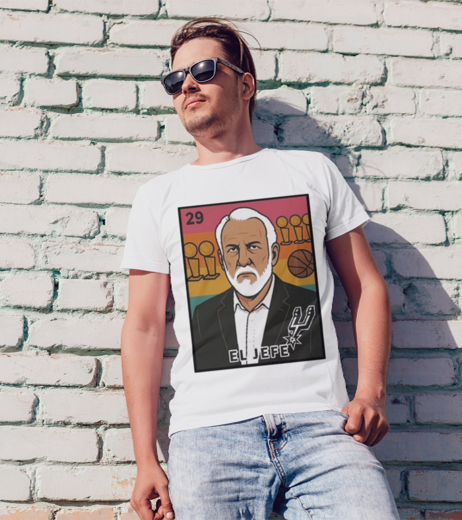 Porvida Popovich El Jefe San Antonio Spurs 29 Trophy T-Shirt