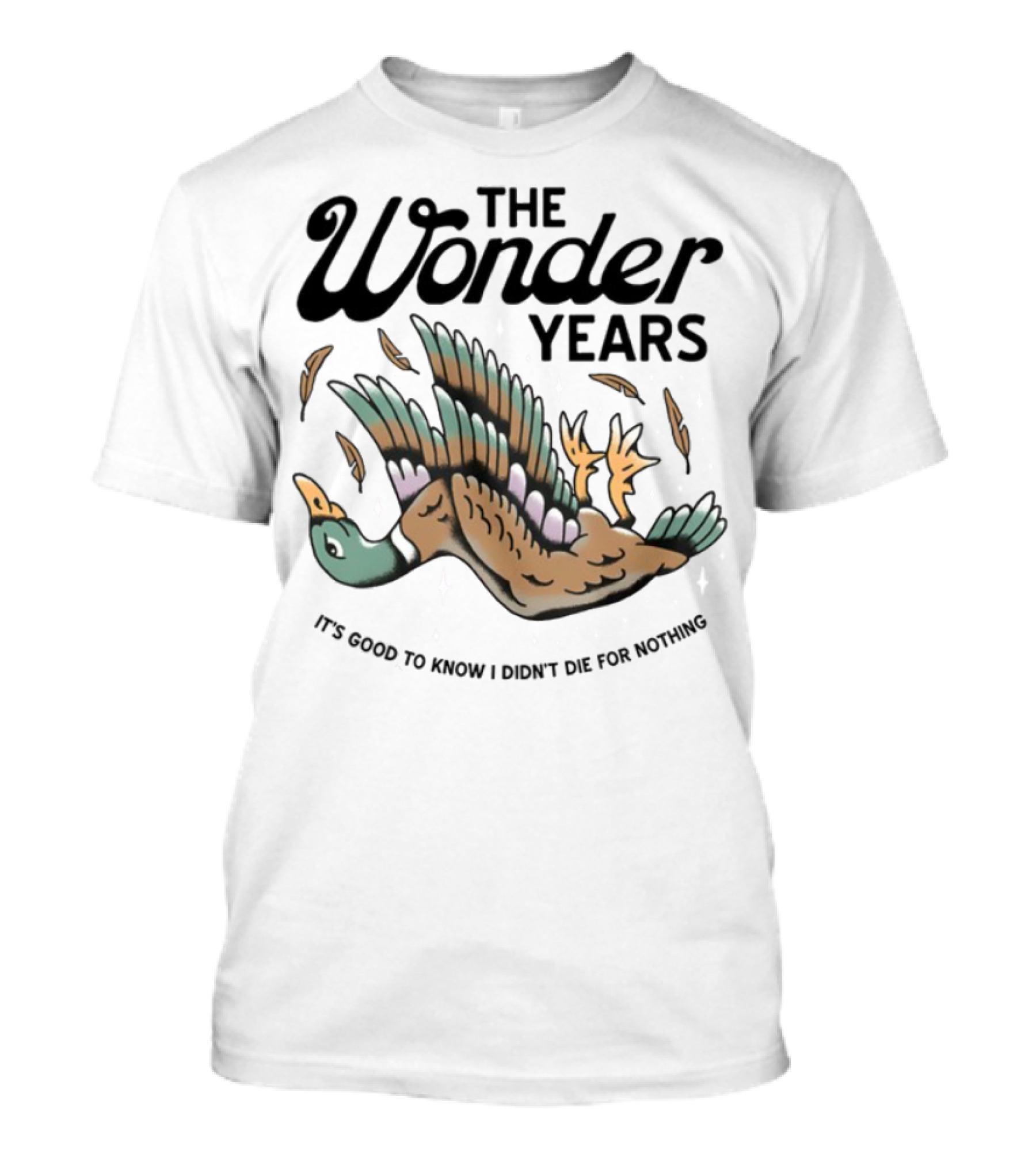 The Wonder Years Mallard Flying Feathers Falling Design T-Shirt