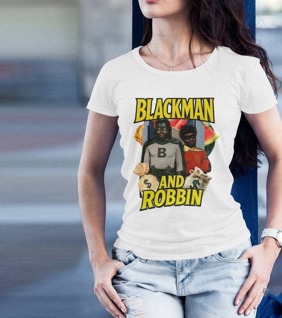 Blackman And Robbin Urban Twist Iconic Duo Bold Parody T-Shirt