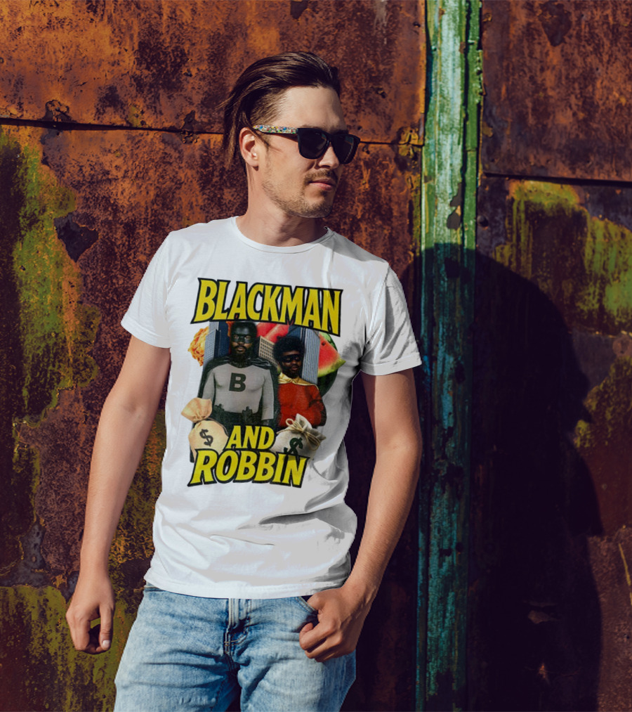 Blackman And Robbin Urban Twist Iconic Duo Bold Parody T-Shirt