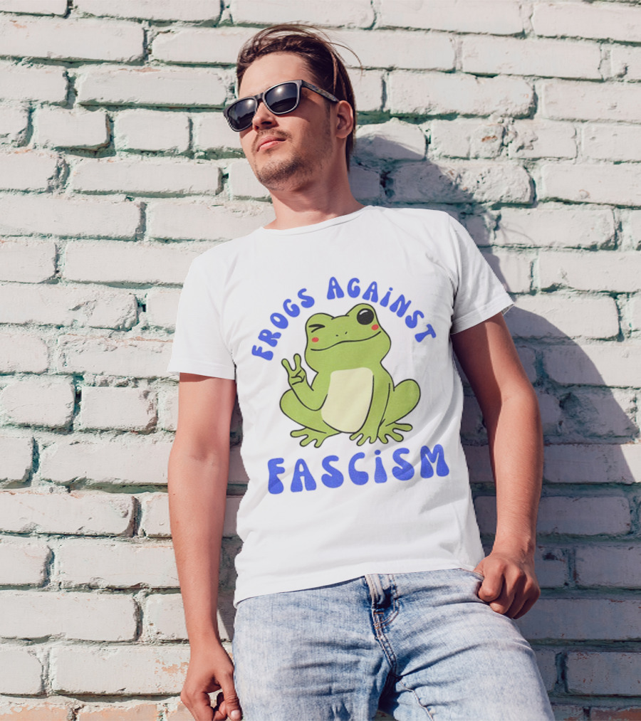 Frogs Against Fascism Cute Peaceful Frog Meme T-Shirt