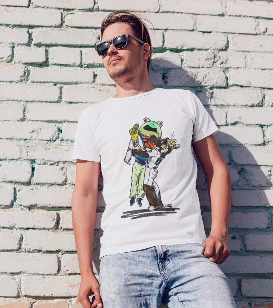 Mariner Moose Hugging Frog Mascot Seattle Mariners MLB Baseball 2025 T-Shirt