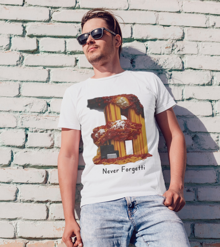 Never Forgetti Spaghetti 9/11 Memory Loss Awareness T-Shirt