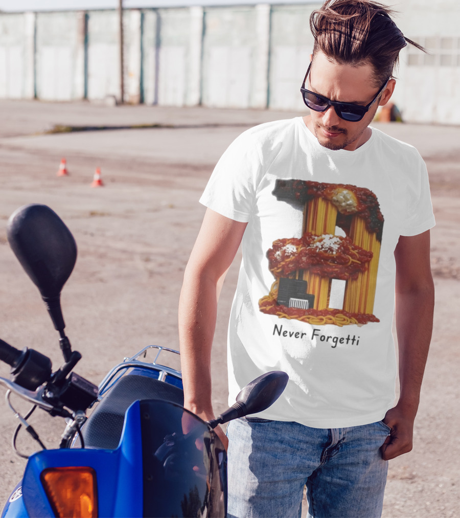 Never Forgetti Spaghetti 9/11 Memory Loss Awareness T-Shirt