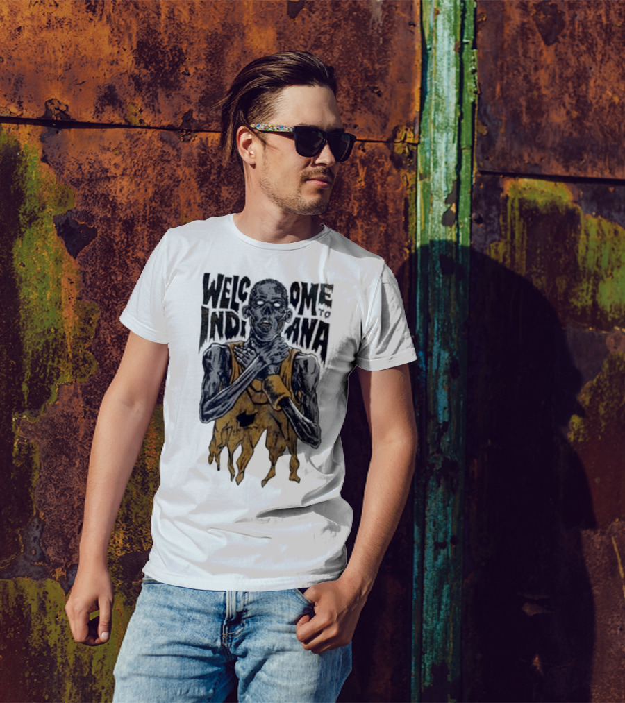 New York Knicks Killer Welcome To Indiana Pacers Zombie Player Choking Graphic T-Shirt