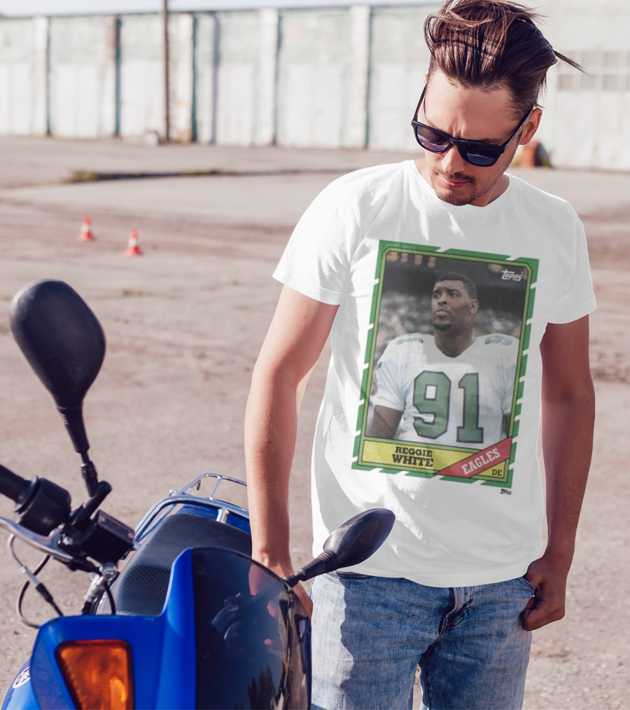 Topps Reggie White 91 Philadelphia Eagles DE Trading Card T-Shirt