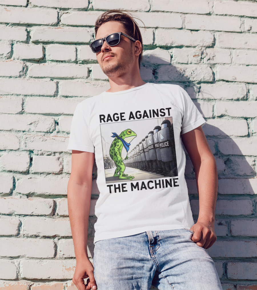 Rage Against The Machine Portland Frog Police Anti-Fascism Vintage T-Shirt