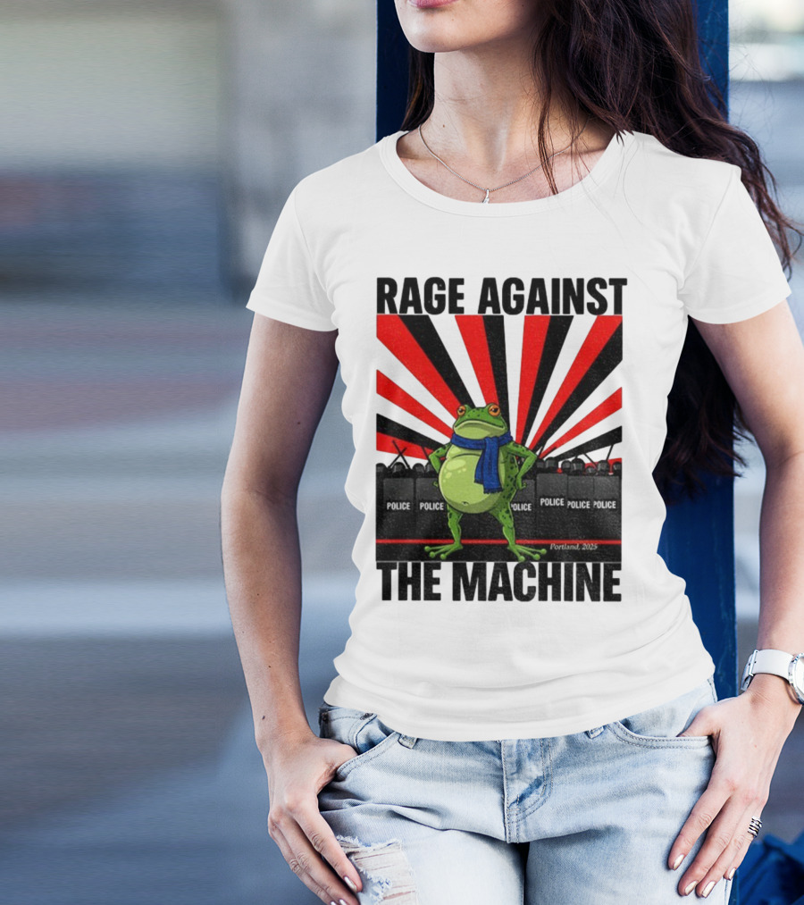 Rage Against The Machine Portland Frog Police 2025 Anti Trump Vintage T-Shirt