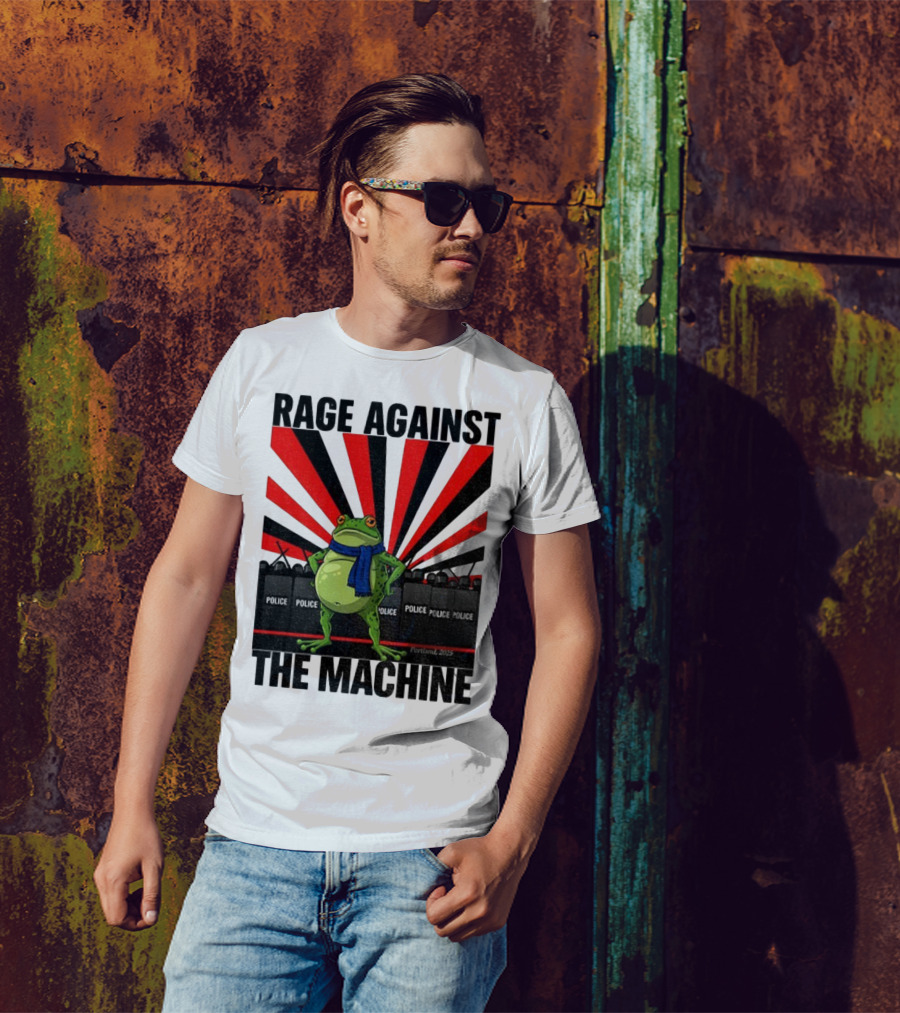 Rage Against The Machine Portland Frog Police 2025 Anti Trump Vintage T-Shirt