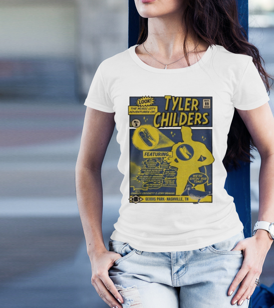Tyler Childers The Music City Adventures Featuring Charley Crockett Cory Branan GEODIS Park Nashville TN Oct 11 2025 T-Shirt