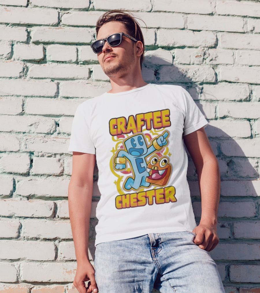 Craftee Chester Cartoon Characters Adventure T-Shirt