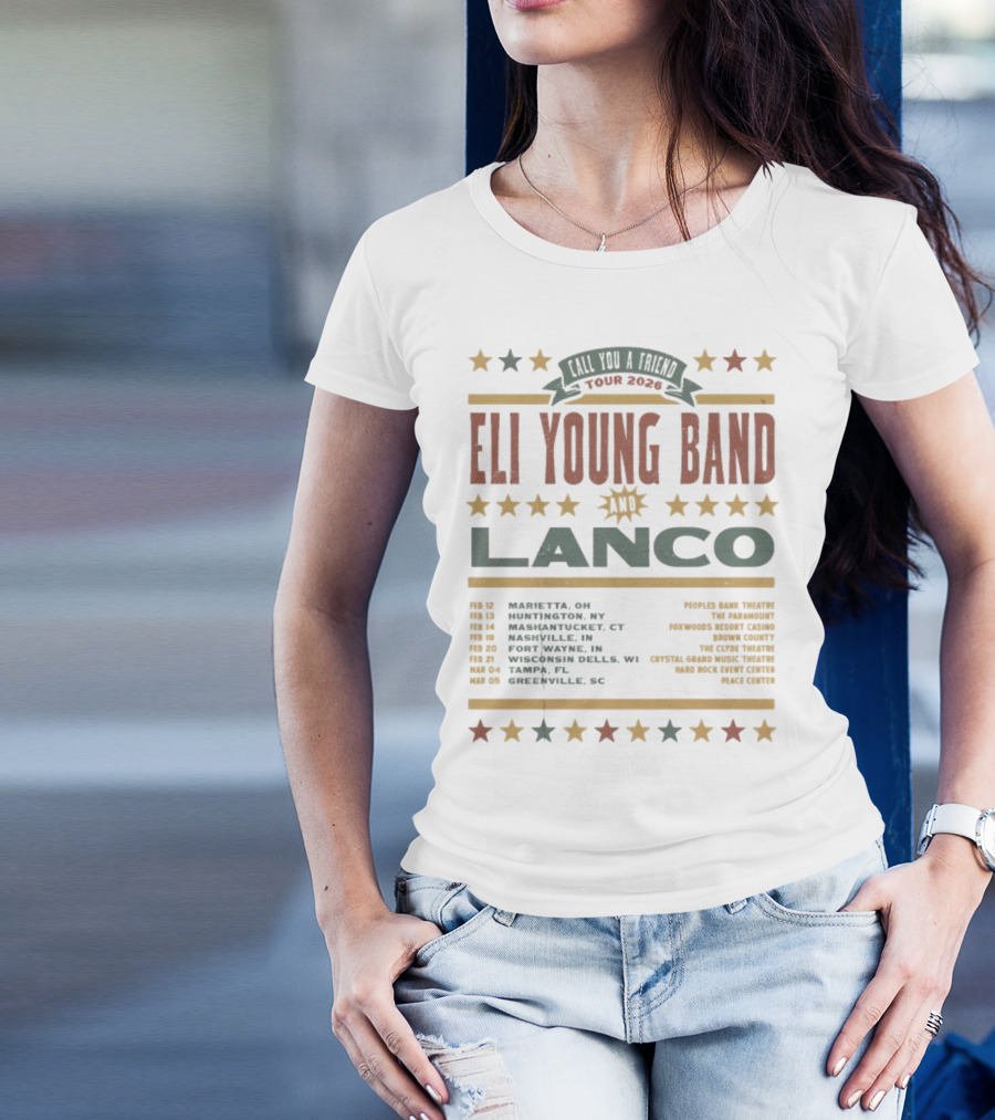 Eli Young Band Tour 2026 Lanco With Special Guest Locations T-Shirt