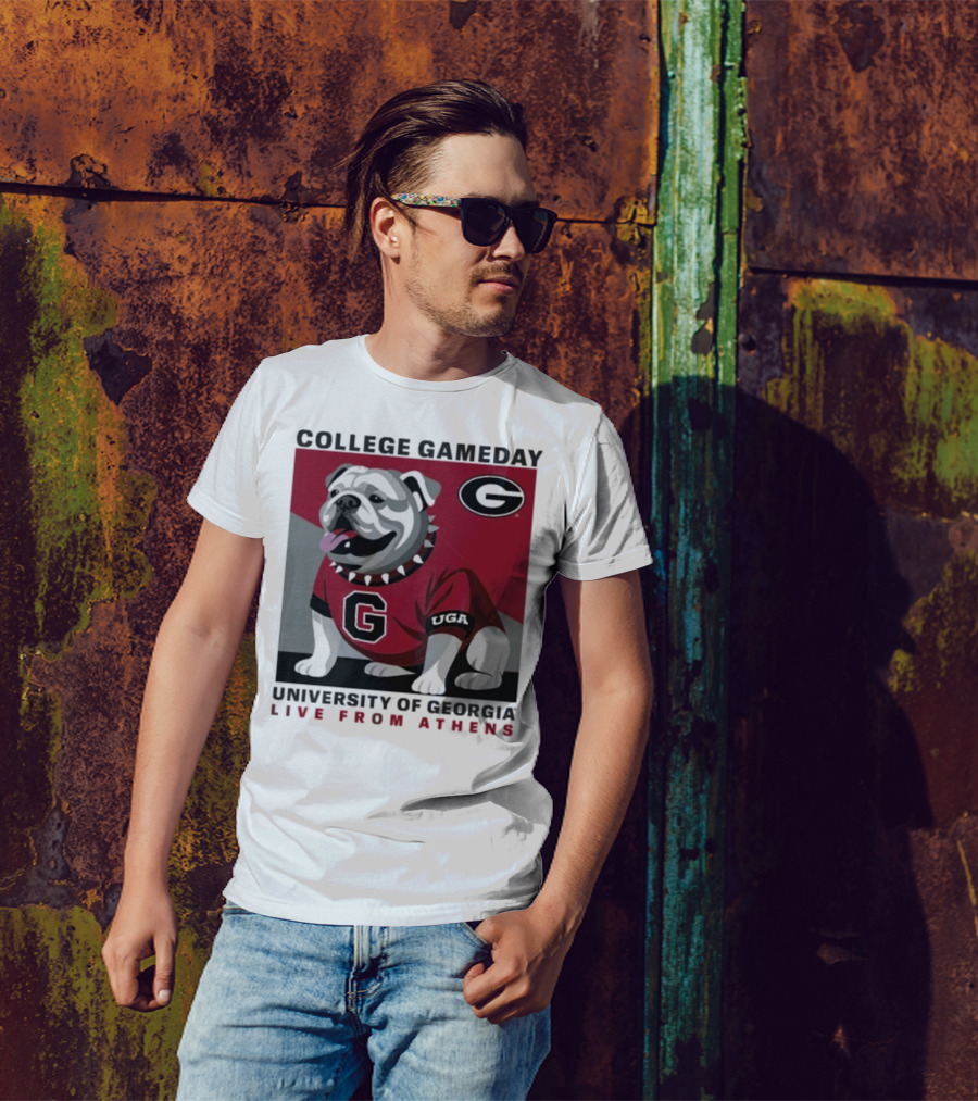 Georgia Bulldogs College Gameday University Of Georgia Live From Athens UGA 2025 T-Shirt