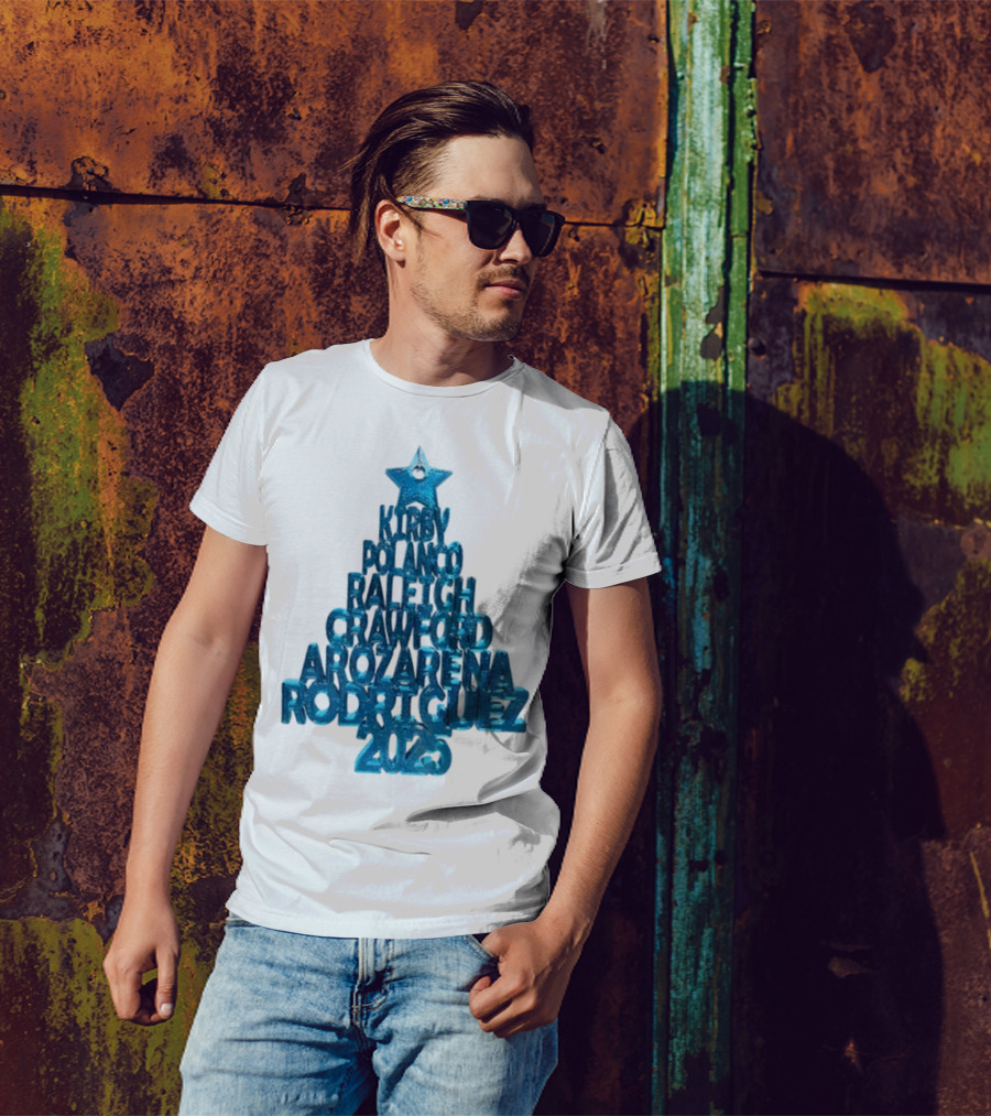 Kirby Polanco Raleigh Crawford Arozarena Rodriguez 2025 Christmas Tree T-Shirt